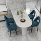 Solid Wood Legs Contemporary Free Form Dining Table Sintered Stone Dining Table for Kitchen Clearhalo ' dining_table' 'Dining Tables & Seating' 'Dining Tables' 'furn' 'furn_dining_table' 'Furniture' 'furniture_dining_table' 'Kitchen & Dining Furniture' 'kitchen&dining_furn' 'kitchen' 'kitchen_dining_table' 3855711
