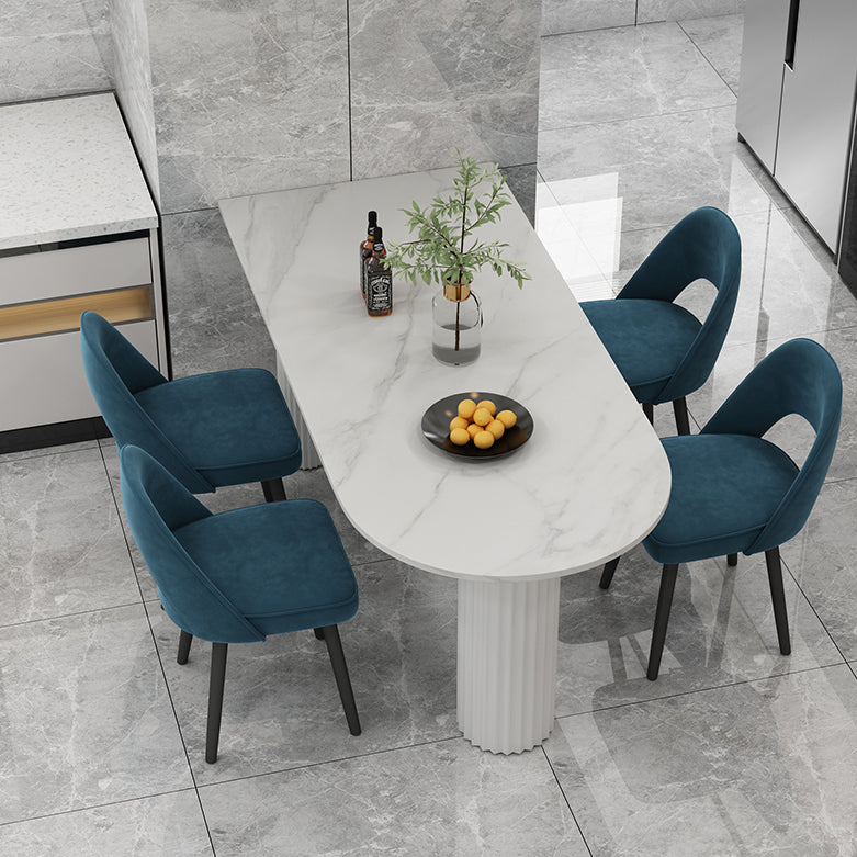 Solid Wood Legs Contemporary Free Form Dining Table Sintered Stone Dining Table for Kitchen Clearhalo ' dining_table' 'Dining Tables & Seating' 'Dining Tables' 'furn' 'furn_dining_table' 'Furniture' 'furniture_dining_table' 'Kitchen & Dining Furniture' 'kitchen&dining_furn' 'kitchen' 'kitchen_dining_table' 3855711