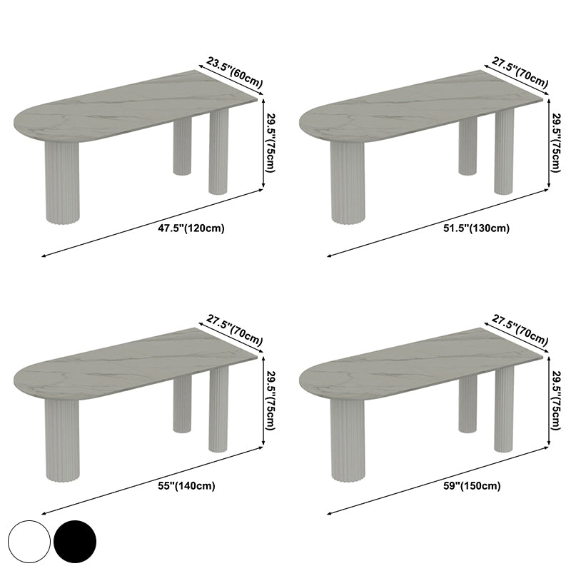 Solid Wood Legs Contemporary Free Form Dining Table Sintered Stone Dining Table for Kitchen Clearhalo ' dining_table' 'Dining Tables & Seating' 'Dining Tables' 'furn' 'furn_dining_table' 'Furniture' 'furniture_dining_table' 'Kitchen & Dining Furniture' 'kitchen&dining_furn' 'kitchen' 'kitchen_dining_table' 3855712