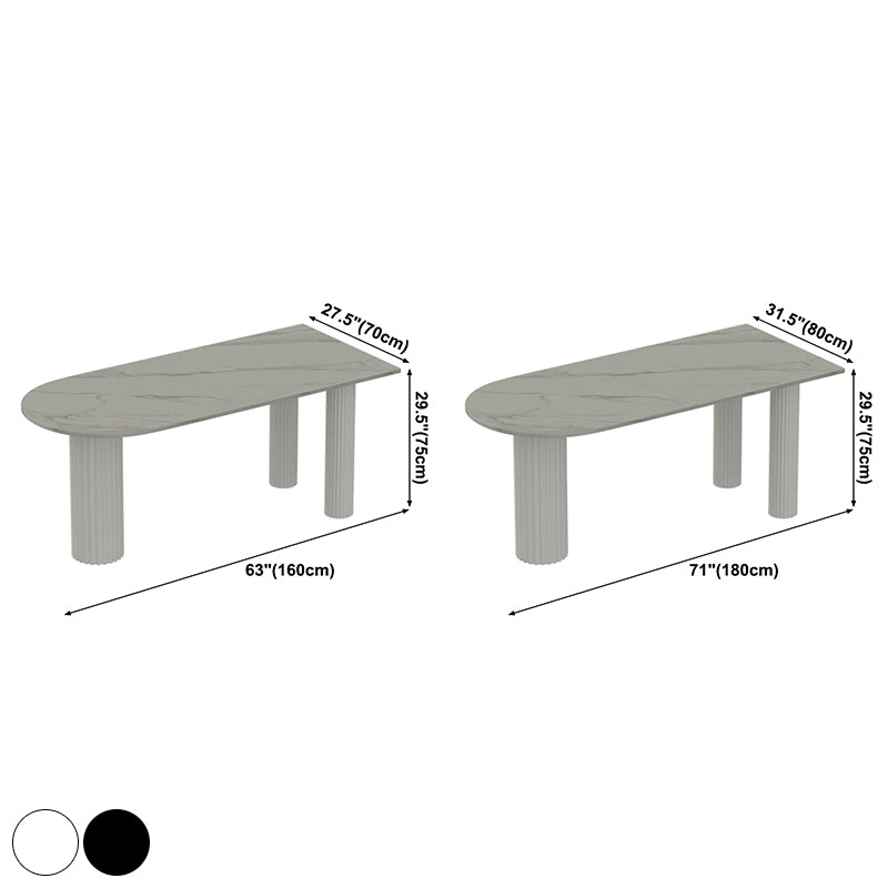 Solid Wood Legs Contemporary Free Form Dining Table Sintered Stone Dining Table for Kitchen Clearhalo ' dining_table' 'Dining Tables & Seating' 'Dining Tables' 'furn' 'furn_dining_table' 'Furniture' 'furniture_dining_table' 'Kitchen & Dining Furniture' 'kitchen&dining_furn' 'kitchen' 'kitchen_dining_table' 3855713