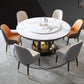 Modern Style Sintered Stone Dining Table Single Pedestal Base Round Table with Turntable Clearhalo ' dining_table' 'Dining Tables & Seating' 'Dining Tables' 'furn' 'furn_dining_table' 'Furniture' 'furniture_dining_table' 'Kitchen & Dining Furniture' 'kitchen&dining_furn' 'kitchen' 'kitchen_dining_table' 3855717