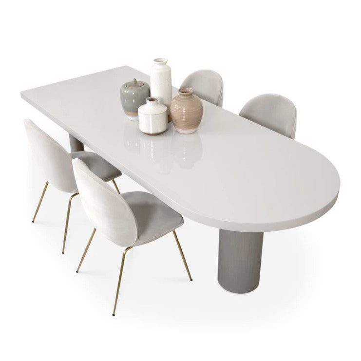 Free Form Minimalist Style Dining Table White Tone Fixed Table with 3 Legs Clearhalo ' dining_table' 'Dining Tables & Seating' 'Dining Tables' 'furn' 'furn_dining_table' 'Furniture' 'furniture_dining_table' 'Kitchen & Dining Furniture' 'kitchen&dining_furn' 'kitchen' 'kitchen_dining_table' 3855726