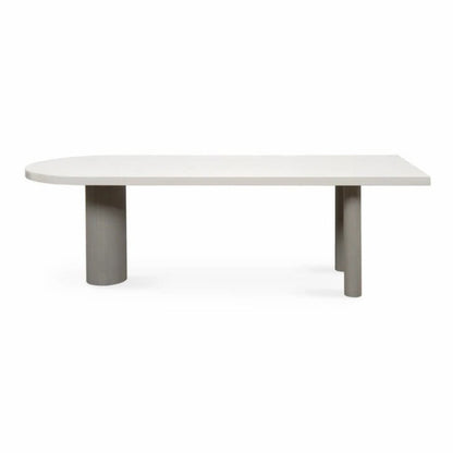 Free Form Minimalist Style Dining Table White Tone Fixed Table with 3 Legs Solid Wood Without Chairs Clearhalo ' dining_table' 'Dining Tables & Seating' 'Dining Tables' 'furn' 'furn_dining_table' 'Furniture' 'furniture_dining_table' 'Kitchen & Dining Furniture' 'kitchen&dining_furn' 'kitchen' 'kitchen_dining_table' 3855731