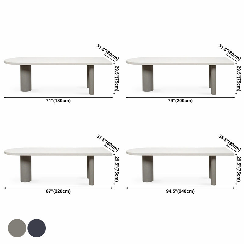 Free Form Minimalist Style Dining Table White Tone Fixed Table with 3 Legs Clearhalo ' dining_table' 'Dining Tables & Seating' 'Dining Tables' 'furn' 'furn_dining_table' 'Furniture' 'furniture_dining_table' 'Kitchen & Dining Furniture' 'kitchen&dining_furn' 'kitchen' 'kitchen_dining_table' 3855735