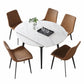 Extendable Round Dining Table Modern Sintered Stone Top Table with 4 Legs Clearhalo ' dining_table' 'Dining Tables & Seating' 'Dining Tables' 'furn' 'furn_dining_table' 'Furniture' 'furniture_dining_table' 'Kitchen & Dining Furniture' 'kitchen&dining_furn' 'kitchen' 'kitchen_dining_table' 3855740