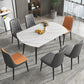 Extendable Round Dining Table Modern Sintered Stone Top Table with 4 Legs Clearhalo ' dining_table' 'Dining Tables & Seating' 'Dining Tables' 'furn' 'furn_dining_table' 'Furniture' 'furniture_dining_table' 'Kitchen & Dining Furniture' 'kitchen&dining_furn' 'kitchen' 'kitchen_dining_table' 3855745