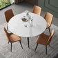 Extendable Round Dining Table Modern Sintered Stone Top Table with 4 Legs Clearhalo ' dining_table' 'Dining Tables & Seating' 'Dining Tables' 'furn' 'furn_dining_table' 'Furniture' 'furniture_dining_table' 'Kitchen & Dining Furniture' 'kitchen&dining_furn' 'kitchen' 'kitchen_dining_table' 3855747