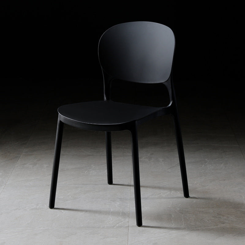 Modern Kitchen Square Plastic Dining Chair Open Back Dining Side Armless Chairs Black 1 Piece Clearhalo ' kitchen&dining_furn' 'Dining Chairs' 'Dining Tables & Seating' 'dining_chair' 'furn' 'furn_dining_chair' 'Furniture' 'furniture_dining_chair' 'Kitchen & Dining Furniture' 'kitchen' 3858585