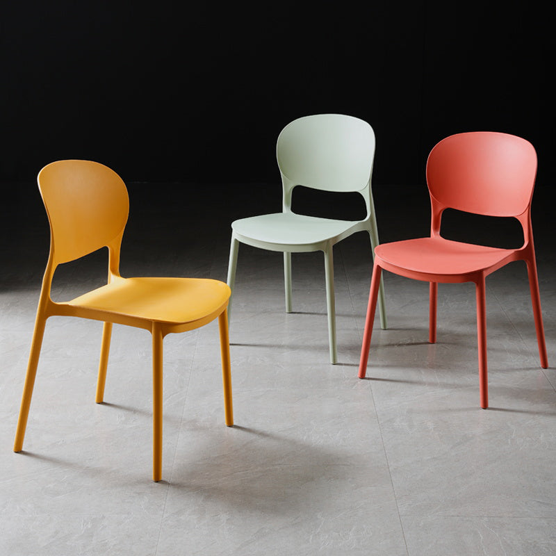 Modern Kitchen Square Plastic Dining Chair Open Back Dining Side Armless Chairs Clearhalo ' kitchen&dining_furn' 'Dining Chairs' 'Dining Tables & Seating' 'dining_chair' 'furn' 'furn_dining_chair' 'Furniture' 'furniture_dining_chair' 'Kitchen & Dining Furniture' 'kitchen' 3858586