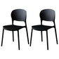 Modern Kitchen Square Plastic Dining Chair Open Back Dining Side Armless Chairs Black 2 Piece Set Clearhalo ' kitchen&dining_furn' 'Dining Chairs' 'Dining Tables & Seating' 'dining_chair' 'furn' 'furn_dining_chair' 'Furniture' 'furniture_dining_chair' 'Kitchen & Dining Furniture' 'kitchen' 3858587