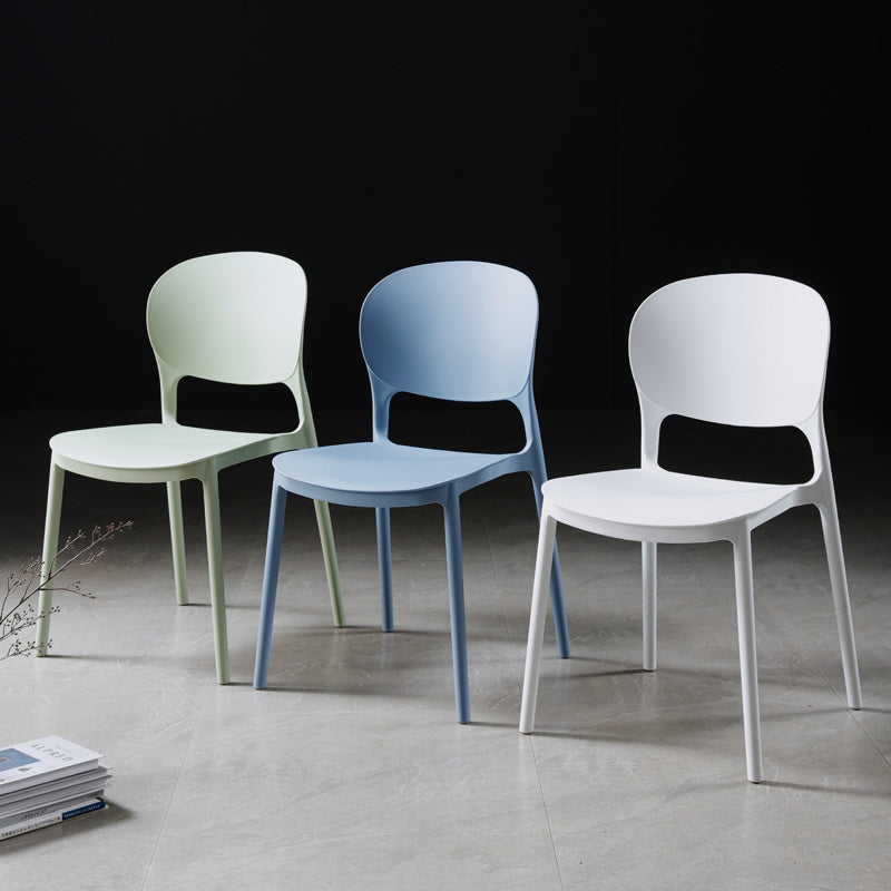 Modern Kitchen Square Plastic Dining Chair Open Back Dining Side Armless Chairs Clearhalo ' kitchen&dining_furn' 'Dining Chairs' 'Dining Tables & Seating' 'dining_chair' 'furn' 'furn_dining_chair' 'Furniture' 'furniture_dining_chair' 'Kitchen & Dining Furniture' 'kitchen' 3858588