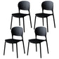 Modern Kitchen Square Plastic Dining Chair Open Back Dining Side Armless Chairs Black 4 Piece Set Clearhalo ' kitchen&dining_furn' 'Dining Chairs' 'Dining Tables & Seating' 'dining_chair' 'furn' 'furn_dining_chair' 'Furniture' 'furniture_dining_chair' 'Kitchen & Dining Furniture' 'kitchen' 3858589