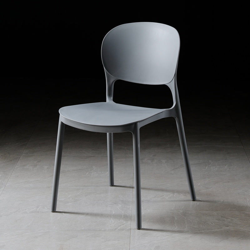 Modern Kitchen Square Plastic Dining Chair Open Back Dining Side Armless Chairs Grey 1 Piece Clearhalo ' kitchen&dining_furn' 'Dining Chairs' 'Dining Tables & Seating' 'dining_chair' 'furn' 'furn_dining_chair' 'Furniture' 'furniture_dining_chair' 'Kitchen & Dining Furniture' 'kitchen' 3858590