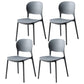 Modern Kitchen Square Plastic Dining Chair Open Back Dining Side Armless Chairs Grey 4 Piece Set Clearhalo ' kitchen&dining_furn' 'Dining Chairs' 'Dining Tables & Seating' 'dining_chair' 'furn' 'furn_dining_chair' 'Furniture' 'furniture_dining_chair' 'Kitchen & Dining Furniture' 'kitchen' 3858595