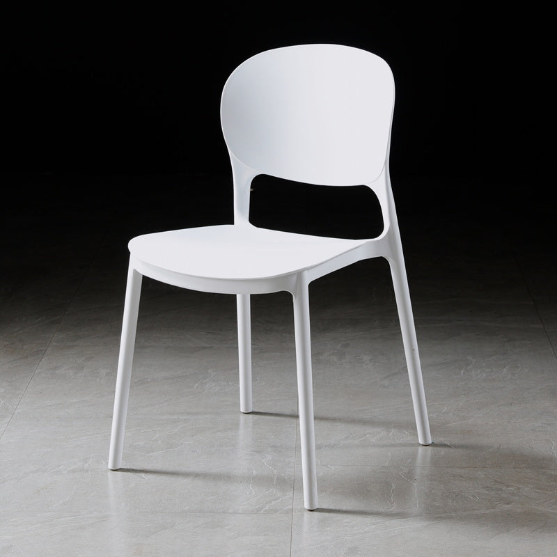 Modern Kitchen Square Plastic Dining Chair Open Back Dining Side Armless Chairs White 1 Piece Clearhalo ' kitchen&dining_furn' 'Dining Chairs' 'Dining Tables & Seating' 'dining_chair' 'furn' 'furn_dining_chair' 'Furniture' 'furniture_dining_chair' 'Kitchen & Dining Furniture' 'kitchen' 3858596