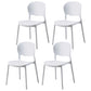 Modern Kitchen Square Plastic Dining Chair Open Back Dining Side Armless Chairs White 4 Piece Set Clearhalo ' kitchen&dining_furn' 'Dining Chairs' 'Dining Tables & Seating' 'dining_chair' 'furn' 'furn_dining_chair' 'Furniture' 'furniture_dining_chair' 'Kitchen & Dining Furniture' 'kitchen' 3858600