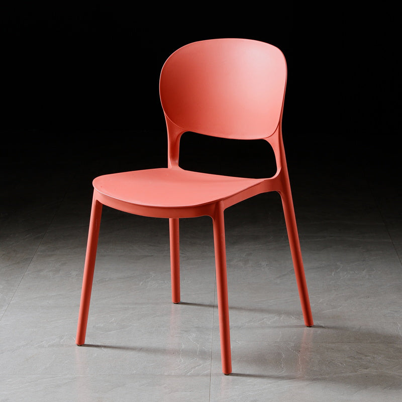 Modern Kitchen Square Plastic Dining Chair Open Back Dining Side Armless Chairs Red 1 Piece Clearhalo ' kitchen&dining_furn' 'Dining Chairs' 'Dining Tables & Seating' 'dining_chair' 'furn' 'furn_dining_chair' 'Furniture' 'furniture_dining_chair' 'Kitchen & Dining Furniture' 'kitchen' 3858602