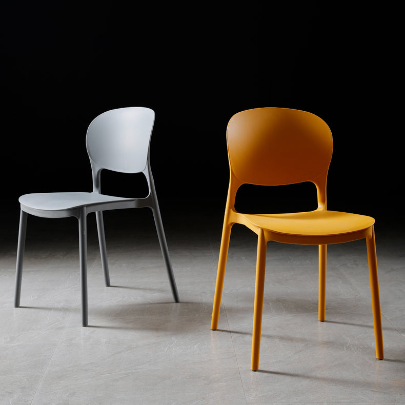 Modern Kitchen Square Plastic Dining Chair Open Back Dining Side Armless Chairs Clearhalo ' kitchen&dining_furn' 'Dining Chairs' 'Dining Tables & Seating' 'dining_chair' 'furn' 'furn_dining_chair' 'Furniture' 'furniture_dining_chair' 'Kitchen & Dining Furniture' 'kitchen' 3858604
