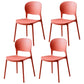 Modern Kitchen Square Plastic Dining Chair Open Back Dining Side Armless Chairs Red 4 Piece Set Clearhalo ' kitchen&dining_furn' 'Dining Chairs' 'Dining Tables & Seating' 'dining_chair' 'furn' 'furn_dining_chair' 'Furniture' 'furniture_dining_chair' 'Kitchen & Dining Furniture' 'kitchen' 3858607