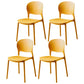Modern Kitchen Square Plastic Dining Chair Open Back Dining Side Armless Chairs Yellow 4 Piece Set Clearhalo ' kitchen&dining_furn' 'Dining Chairs' 'Dining Tables & Seating' 'dining_chair' 'furn' 'furn_dining_chair' 'Furniture' 'furniture_dining_chair' 'Kitchen & Dining Furniture' 'kitchen' 3858610