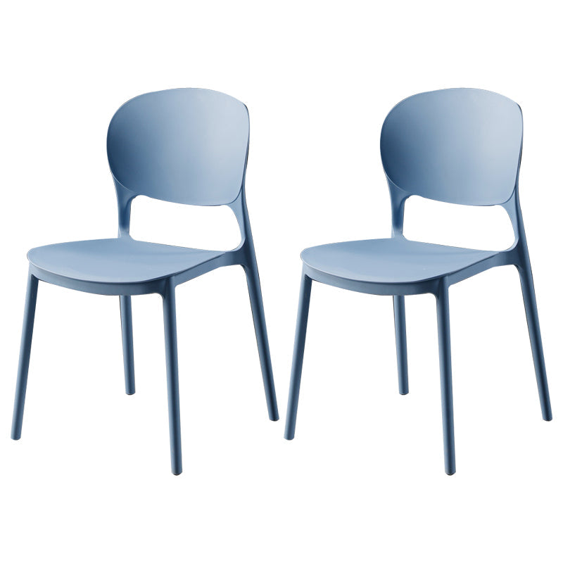 Modern Kitchen Square Plastic Dining Chair Open Back Dining Side Armless Chairs Light Blue 2 Piece Set Clearhalo ' kitchen&dining_furn' 'Dining Chairs' 'Dining Tables & Seating' 'dining_chair' 'furn' 'furn_dining_chair' 'Furniture' 'furniture_dining_chair' 'Kitchen & Dining Furniture' 'kitchen' 3858615