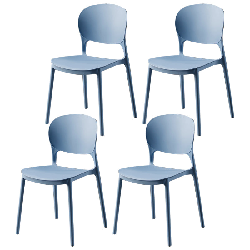 Modern Kitchen Square Plastic Dining Chair Open Back Dining Side Armless Chairs Light Blue 4 Piece Set Clearhalo ' kitchen&dining_furn' 'Dining Chairs' 'Dining Tables & Seating' 'dining_chair' 'furn' 'furn_dining_chair' 'Furniture' 'furniture_dining_chair' 'Kitchen & Dining Furniture' 'kitchen' 3858616