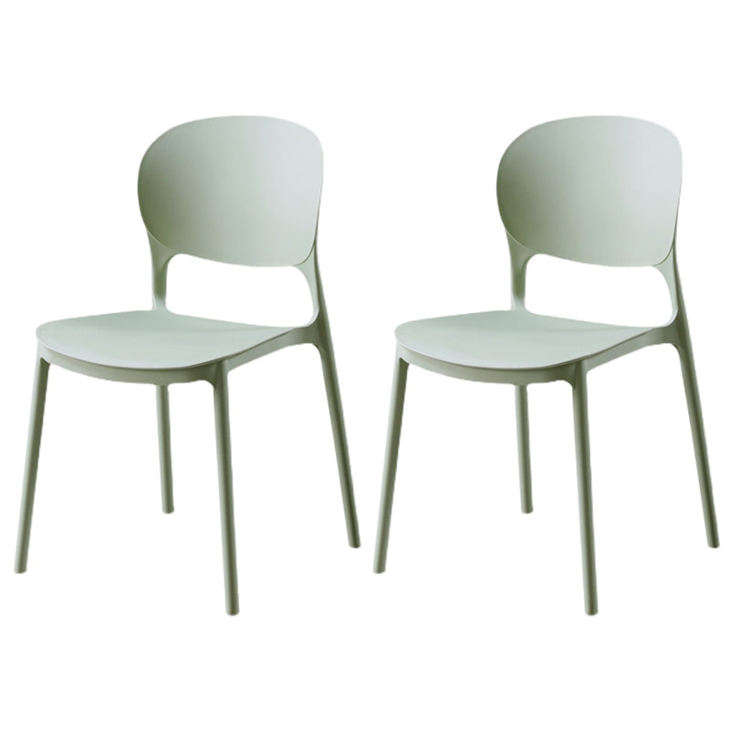 Modern Kitchen Square Plastic Dining Chair Open Back Dining Side Armless Chairs Green 2 Piece Set Clearhalo ' kitchen&dining_furn' 'Dining Chairs' 'Dining Tables & Seating' 'dining_chair' 'furn' 'furn_dining_chair' 'Furniture' 'furniture_dining_chair' 'Kitchen & Dining Furniture' 'kitchen' 3858618