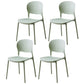 Modern Kitchen Square Plastic Dining Chair Open Back Dining Side Armless Chairs Green 4 Piece Set Clearhalo ' kitchen&dining_furn' 'Dining Chairs' 'Dining Tables & Seating' 'dining_chair' 'furn' 'furn_dining_chair' 'Furniture' 'furniture_dining_chair' 'Kitchen & Dining Furniture' 'kitchen' 3858619