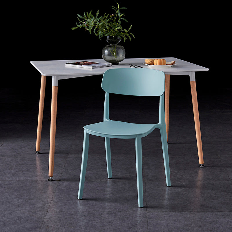 Contemporary Style Plastic Dining Chairs Open Back Dining Side Chairs for Kitchen Clearhalo ' kitchen&dining_furn' 'Dining Chairs' 'Dining Tables & Seating' 'dining_chair' 'furn' 'furn_dining_chair' 'Furniture' 'furniture_dining_chair' 'Kitchen & Dining Furniture' 'kitchen' 3858620