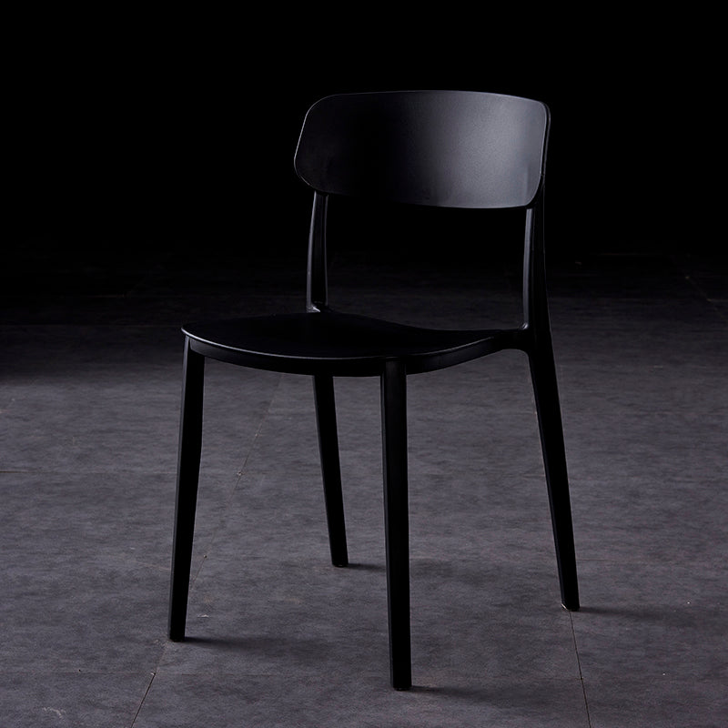 Contemporary Style Plastic Dining Chairs Open Back Dining Side Chairs for Kitchen Black 1 Piece Clearhalo ' kitchen&dining_furn' 'Dining Chairs' 'Dining Tables & Seating' 'dining_chair' 'furn' 'furn_dining_chair' 'Furniture' 'furniture_dining_chair' 'Kitchen & Dining Furniture' 'kitchen' 3858621