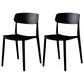 Contemporary Style Plastic Dining Chairs Open Back Dining Side Chairs for Kitchen Black 2 Piece Set Clearhalo ' kitchen&dining_furn' 'Dining Chairs' 'Dining Tables & Seating' 'dining_chair' 'furn' 'furn_dining_chair' 'Furniture' 'furniture_dining_chair' 'Kitchen & Dining Furniture' 'kitchen' 3858623