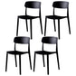 Contemporary Style Plastic Dining Chairs Open Back Dining Side Chairs for Kitchen Black 4 Piece Set Clearhalo ' kitchen&dining_furn' 'Dining Chairs' 'Dining Tables & Seating' 'dining_chair' 'furn' 'furn_dining_chair' 'Furniture' 'furniture_dining_chair' 'Kitchen & Dining Furniture' 'kitchen' 3858625