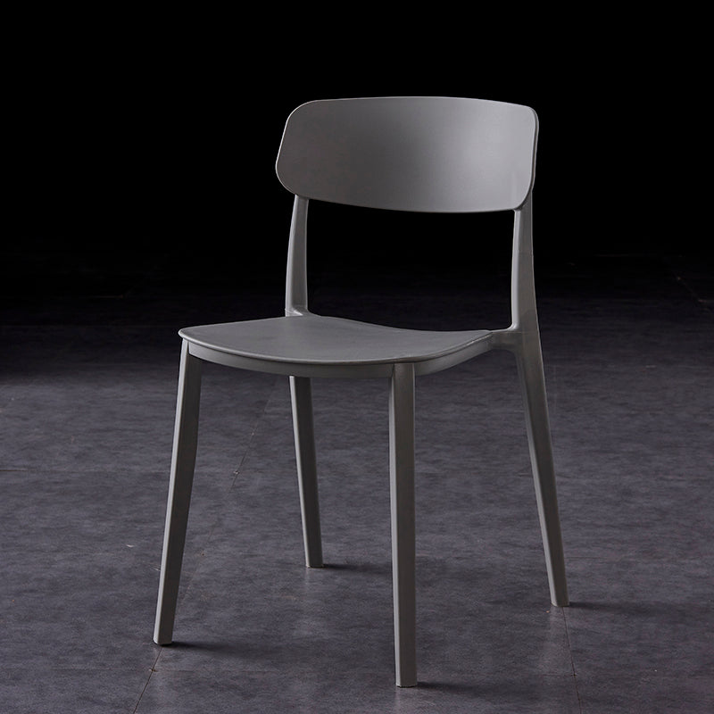 Contemporary Style Plastic Dining Chairs Open Back Dining Side Chairs for Kitchen Grey 1 Piece Clearhalo ' kitchen&dining_furn' 'Dining Chairs' 'Dining Tables & Seating' 'dining_chair' 'furn' 'furn_dining_chair' 'Furniture' 'furniture_dining_chair' 'Kitchen & Dining Furniture' 'kitchen' 3858626