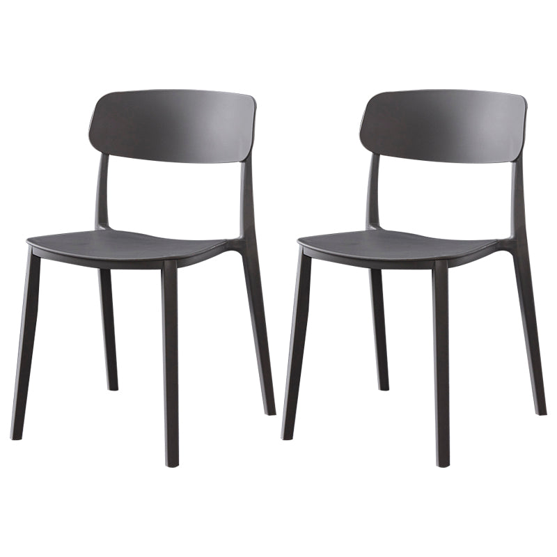 Contemporary Style Plastic Dining Chairs Open Back Dining Side Chairs for Kitchen Grey 2 Piece Set Clearhalo ' kitchen&dining_furn' 'Dining Chairs' 'Dining Tables & Seating' 'dining_chair' 'furn' 'furn_dining_chair' 'Furniture' 'furniture_dining_chair' 'Kitchen & Dining Furniture' 'kitchen' 3858629