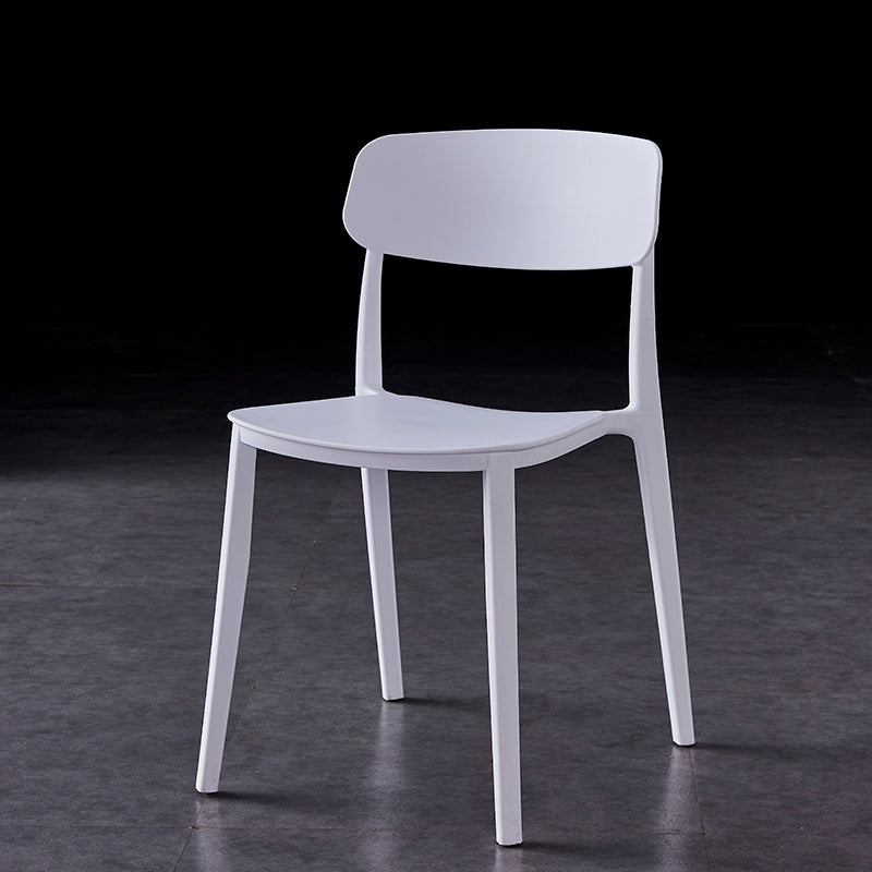 Contemporary Style Plastic Dining Chairs Open Back Dining Side Chairs for Kitchen White 1 Piece Clearhalo ' kitchen&dining_furn' 'Dining Chairs' 'Dining Tables & Seating' 'dining_chair' 'furn' 'furn_dining_chair' 'Furniture' 'furniture_dining_chair' 'Kitchen & Dining Furniture' 'kitchen' 3858633