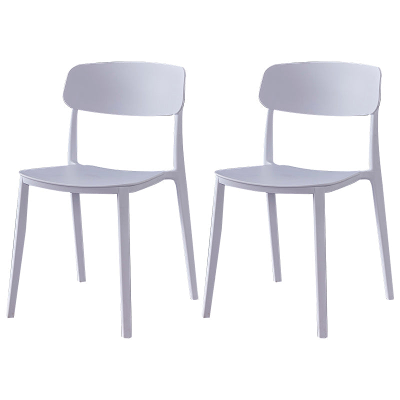 Contemporary Style Plastic Dining Chairs Open Back Dining Side Chairs for Kitchen White 2 Piece Set Clearhalo ' kitchen&dining_furn' 'Dining Chairs' 'Dining Tables & Seating' 'dining_chair' 'furn' 'furn_dining_chair' 'Furniture' 'furniture_dining_chair' 'Kitchen & Dining Furniture' 'kitchen' 3858635