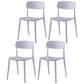 Contemporary Style Plastic Dining Chairs Open Back Dining Side Chairs for Kitchen White 4 Piece Set Clearhalo ' kitchen&dining_furn' 'Dining Chairs' 'Dining Tables & Seating' 'dining_chair' 'furn' 'furn_dining_chair' 'Furniture' 'furniture_dining_chair' 'Kitchen & Dining Furniture' 'kitchen' 3858637