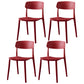 Contemporary Style Plastic Dining Chairs Open Back Dining Side Chairs for Kitchen Red 4 Piece Set Clearhalo ' kitchen&dining_furn' 'Dining Chairs' 'Dining Tables & Seating' 'dining_chair' 'furn' 'furn_dining_chair' 'Furniture' 'furniture_dining_chair' 'Kitchen & Dining Furniture' 'kitchen' 3858642