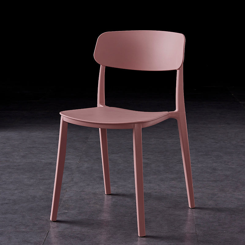 Contemporary Style Plastic Dining Chairs Open Back Dining Side Chairs for Kitchen Pink 1 Piece Clearhalo ' kitchen&dining_furn' 'Dining Chairs' 'Dining Tables & Seating' 'dining_chair' 'furn' 'furn_dining_chair' 'Furniture' 'furniture_dining_chair' 'Kitchen & Dining Furniture' 'kitchen' 3858643