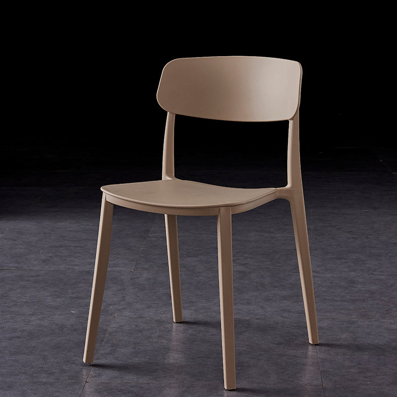 Contemporary Style Plastic Dining Chairs Open Back Dining Side Chairs for Kitchen Khaki 1 Piece Clearhalo ' kitchen&dining_furn' 'Dining Chairs' 'Dining Tables & Seating' 'dining_chair' 'furn' 'furn_dining_chair' 'Furniture' 'furniture_dining_chair' 'Kitchen & Dining Furniture' 'kitchen' 3858646