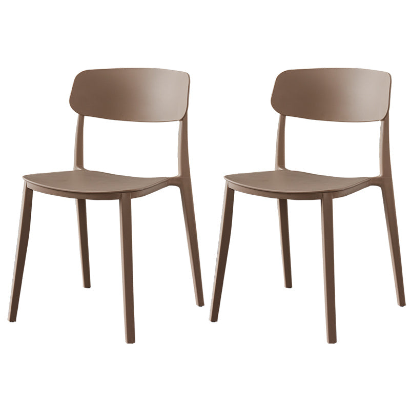Contemporary Style Plastic Dining Chairs Open Back Dining Side Chairs for Kitchen Khaki 2 Piece Set Clearhalo ' kitchen&dining_furn' 'Dining Chairs' 'Dining Tables & Seating' 'dining_chair' 'furn' 'furn_dining_chair' 'Furniture' 'furniture_dining_chair' 'Kitchen & Dining Furniture' 'kitchen' 3858647