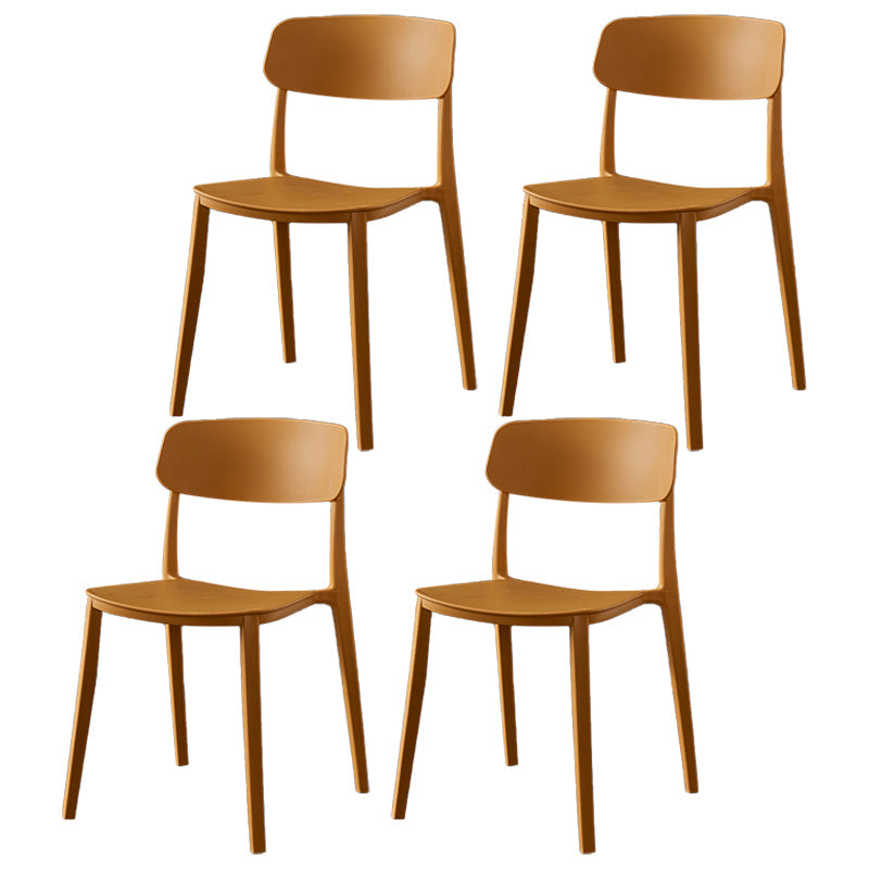 Contemporary Style Plastic Dining Chairs Open Back Dining Side Chairs for Kitchen Ginger 4 Piece Set Clearhalo ' kitchen&dining_furn' 'Dining Chairs' 'Dining Tables & Seating' 'dining_chair' 'furn' 'furn_dining_chair' 'Furniture' 'furniture_dining_chair' 'Kitchen & Dining Furniture' 'kitchen' 3858651