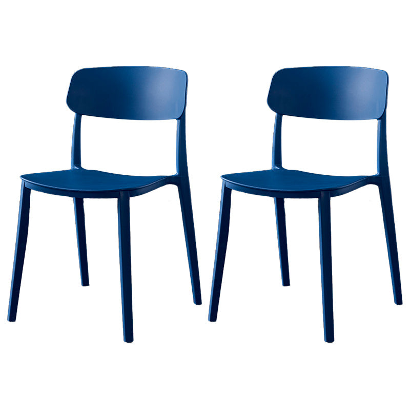 Contemporary Style Plastic Dining Chairs Open Back Dining Side Chairs for Kitchen Dark Blue 2 Piece Set Clearhalo ' kitchen&dining_furn' 'Dining Chairs' 'Dining Tables & Seating' 'dining_chair' 'furn' 'furn_dining_chair' 'Furniture' 'furniture_dining_chair' 'Kitchen & Dining Furniture' 'kitchen' 3858653