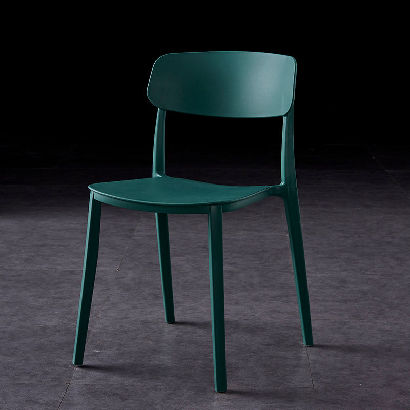 Contemporary Style Plastic Dining Chairs Open Back Dining Side Chairs for Kitchen Blackish Green 1 Piece Clearhalo ' kitchen&dining_furn' 'Dining Chairs' 'Dining Tables & Seating' 'dining_chair' 'furn' 'furn_dining_chair' 'Furniture' 'furniture_dining_chair' 'Kitchen & Dining Furniture' 'kitchen' 3858655