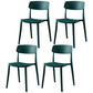 Contemporary Style Plastic Dining Chairs Open Back Dining Side Chairs for Kitchen Blackish Green 4 Piece Set Clearhalo ' kitchen&dining_furn' 'Dining Chairs' 'Dining Tables & Seating' 'dining_chair' 'furn' 'furn_dining_chair' 'Furniture' 'furniture_dining_chair' 'Kitchen & Dining Furniture' 'kitchen' 3858657