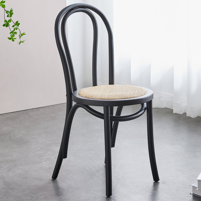 Contemporary Beech Wood Chair Set Kitchen Dining Room Windsor Back Side Chairs Black Wicker & Rattan 1 Piece Clearhalo ' kitchen&dining_furn' 'Dining Chairs' 'Dining Tables & Seating' 'dining_chair' 'furn' 'furn_dining_chair' 'Furniture' 'furniture_dining_chair' 'Kitchen & Dining Furniture' 'kitchen' 3858668