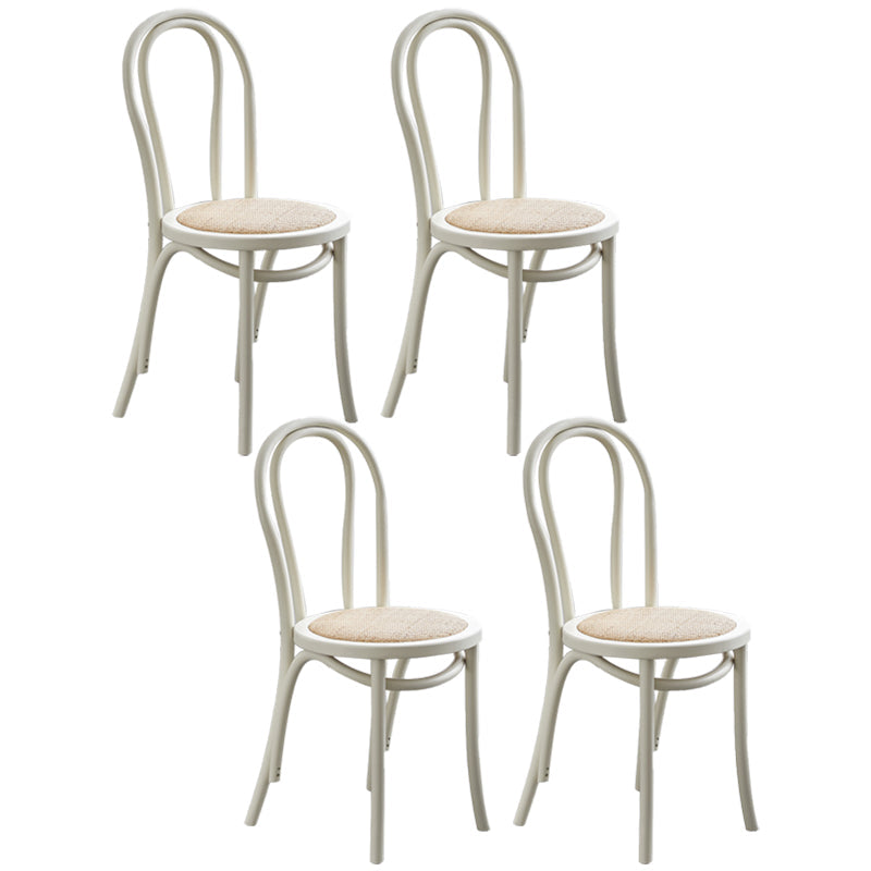 Contemporary Beech Wood Chair Set Kitchen Dining Room Windsor Back Side Chairs White Wicker & Rattan 4 Piece Set Clearhalo ' kitchen&dining_furn' 'Dining Chairs' 'Dining Tables & Seating' 'dining_chair' 'furn' 'furn_dining_chair' 'Furniture' 'furniture_dining_chair' 'Kitchen & Dining Furniture' 'kitchen' 3858684