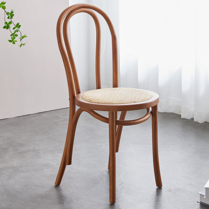 Contemporary Beech Wood Chair Set Kitchen Dining Room Windsor Back Side Chairs Brown Wicker & Rattan 1 Piece Clearhalo ' kitchen&dining_furn' 'Dining Chairs' 'Dining Tables & Seating' 'dining_chair' 'furn' 'furn_dining_chair' 'Furniture' 'furniture_dining_chair' 'Kitchen & Dining Furniture' 'kitchen' 3858688