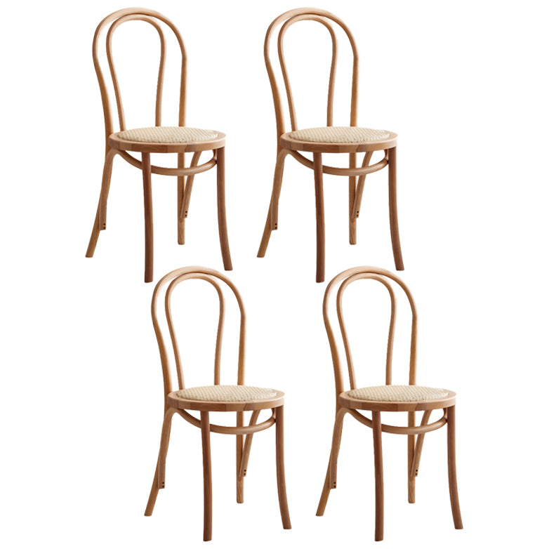 Contemporary Beech Wood Chair Set Kitchen Dining Room Windsor Back Side Chairs Wood Wicker & Rattan 4 Piece Set Clearhalo ' kitchen&dining_furn' 'Dining Chairs' 'Dining Tables & Seating' 'dining_chair' 'furn' 'furn_dining_chair' 'Furniture' 'furniture_dining_chair' 'Kitchen & Dining Furniture' 'kitchen' 3858696