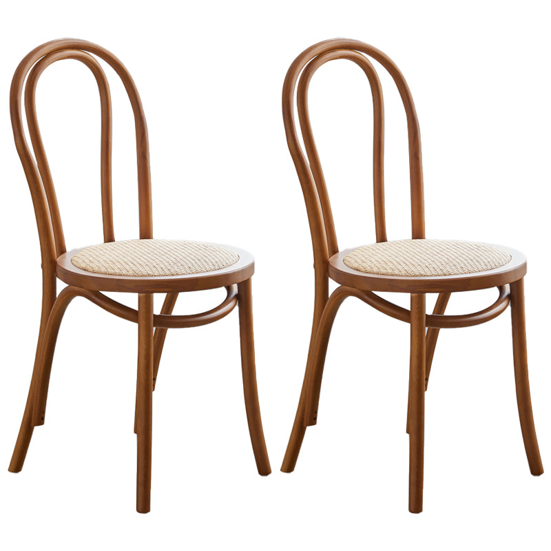 Contemporary Beech Wood Chair Set Kitchen Dining Room Windsor Back Side Chairs Walnut Wicker & Rattan 2 Piece Set Clearhalo ' kitchen&dining_furn' 'Dining Chairs' 'Dining Tables & Seating' 'dining_chair' 'furn' 'furn_dining_chair' 'Furniture' 'furniture_dining_chair' 'Kitchen & Dining Furniture' 'kitchen' 3858701